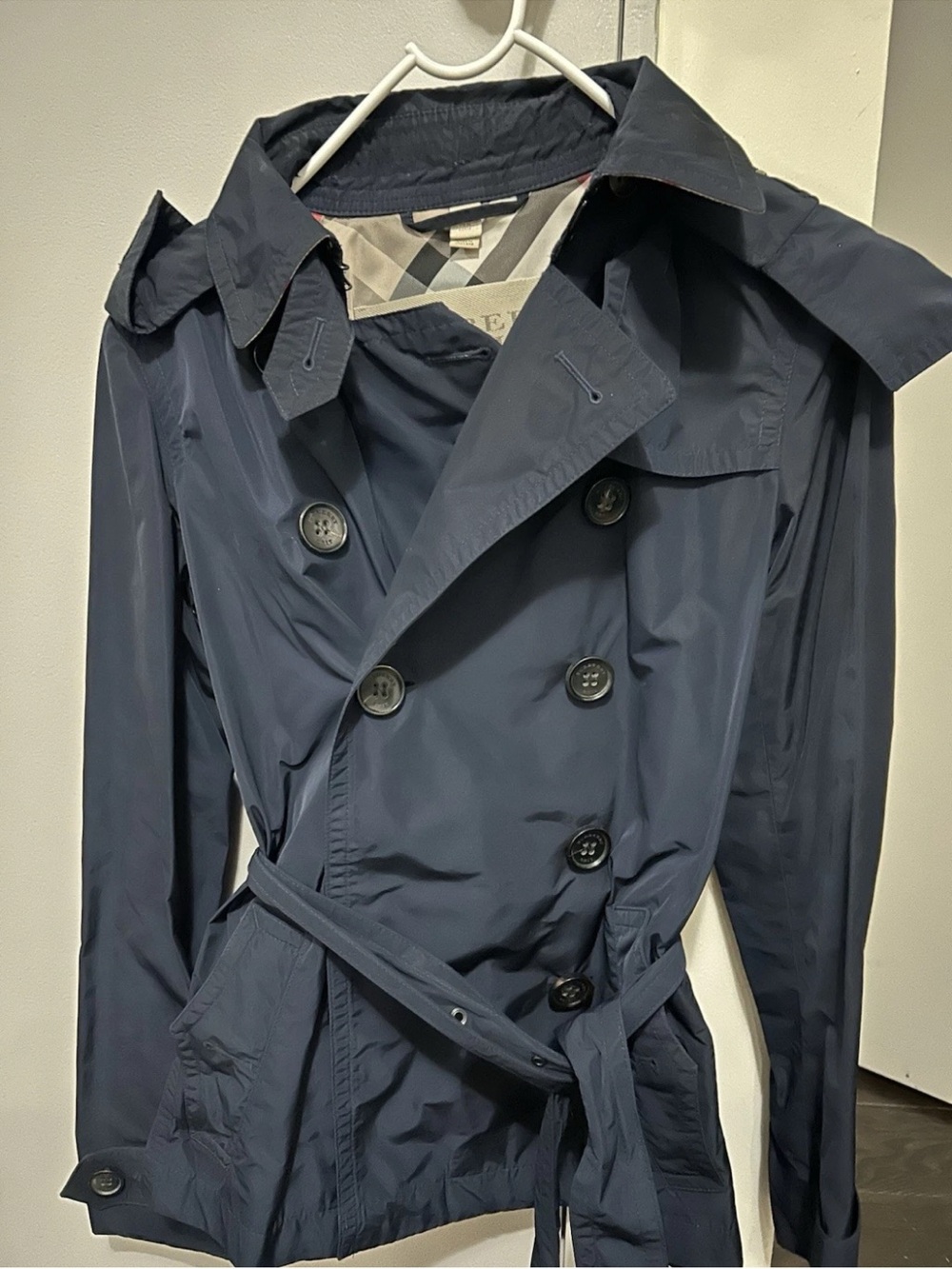 Burberry Windbreaker Women Size 4 Navy Blue